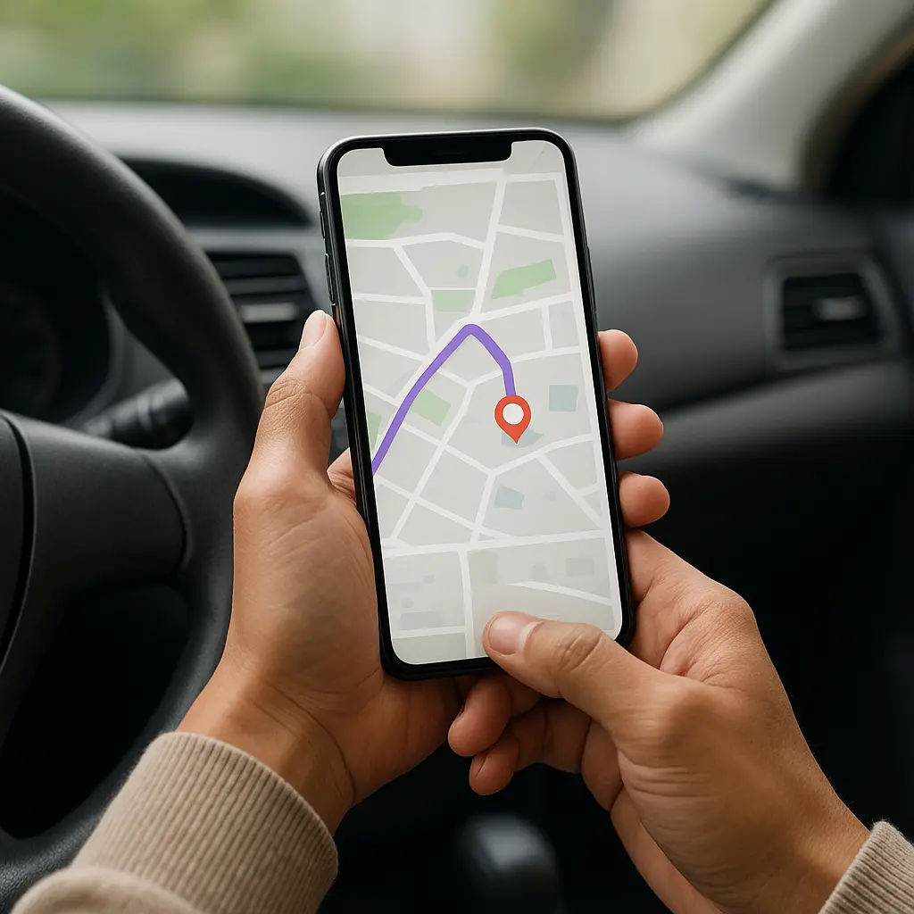 Routenplanung im Auto